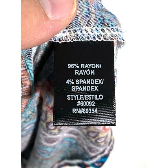 Kristin Nicole Off The Shoulder Ruffle Top Blouse XL Paisley Hippie Boho Artsy - Picture 9 of 10